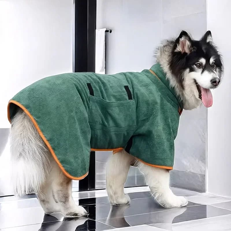 Absorbent Pet Bathrobe Quick Drying Dog Towel for Large &amp; Small Dogs Cat Bathrobe Clean Pet Supplies