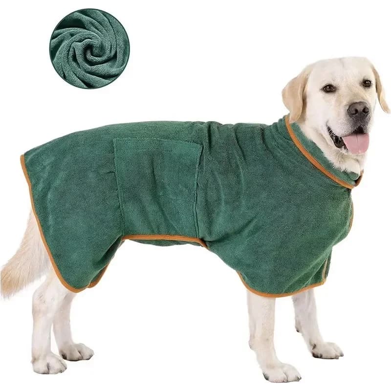 Absorbent Pet Bathrobe Quick Drying Dog Towel for Large &amp; Small Dogs Cat Bathrobe Clean Pet Supplies